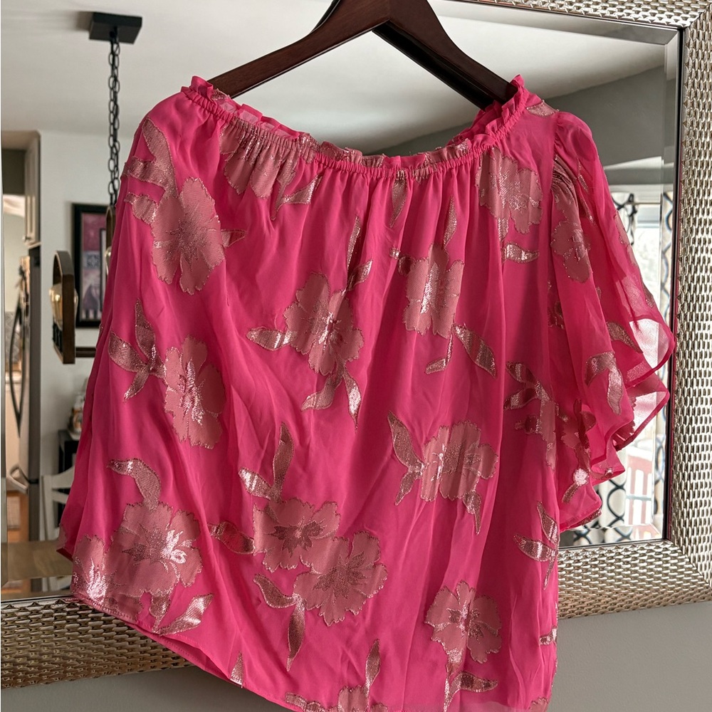 Lilly Pulitzer Pink Ruffled Top - Picture 2 of 3